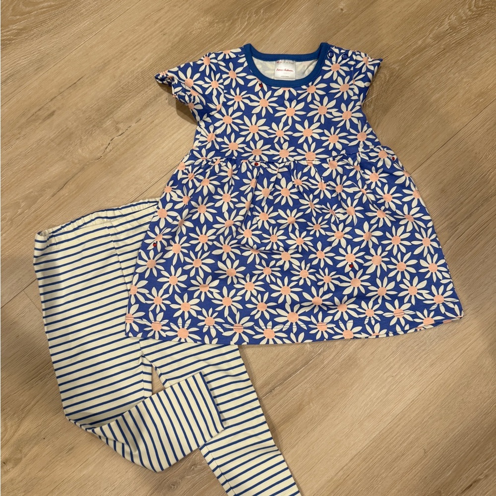 Blue Floral Kids Pajamas Set